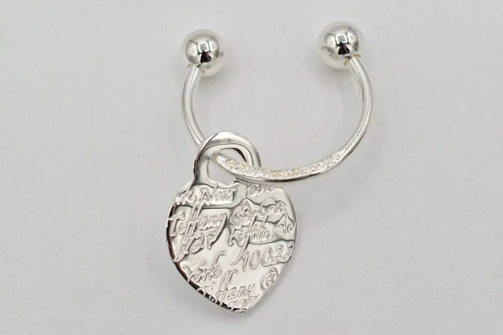Tiffany & Co. Horseshoe Keyring Tiffany Notes Heart Charm Sterling Silver 925